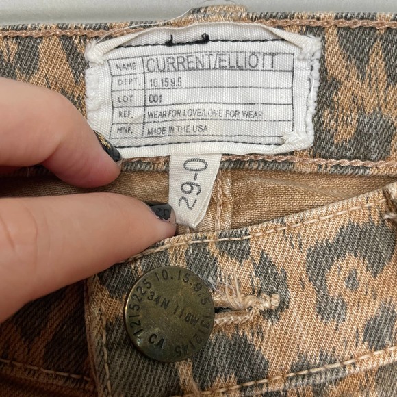 Current/Elliot Stiletto Camel Leopard Skinny Jeans Printed 29 - Picture 7 of 11